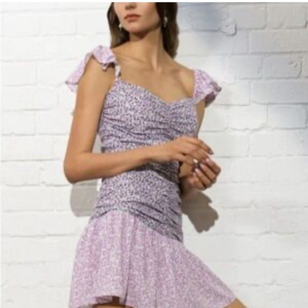 French Connection Enora Breya Verona Ruched Mini Dress Womens Sz 6 NWT Romantic